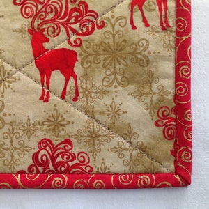 Elegant Red Reindeer, Christmas Placemats, Reindeer Placemats, Holiday Placemats, Sold in Sets of 2
