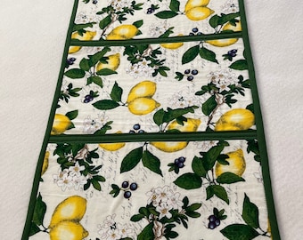 Lemon Panels with Green, Table Runner