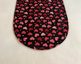 Valentines on black Print Table Runner.