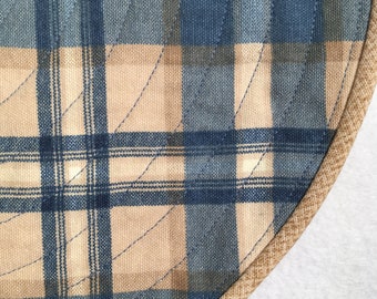 Denim Blue Plaid Placemats.Sold in Sets of 2
