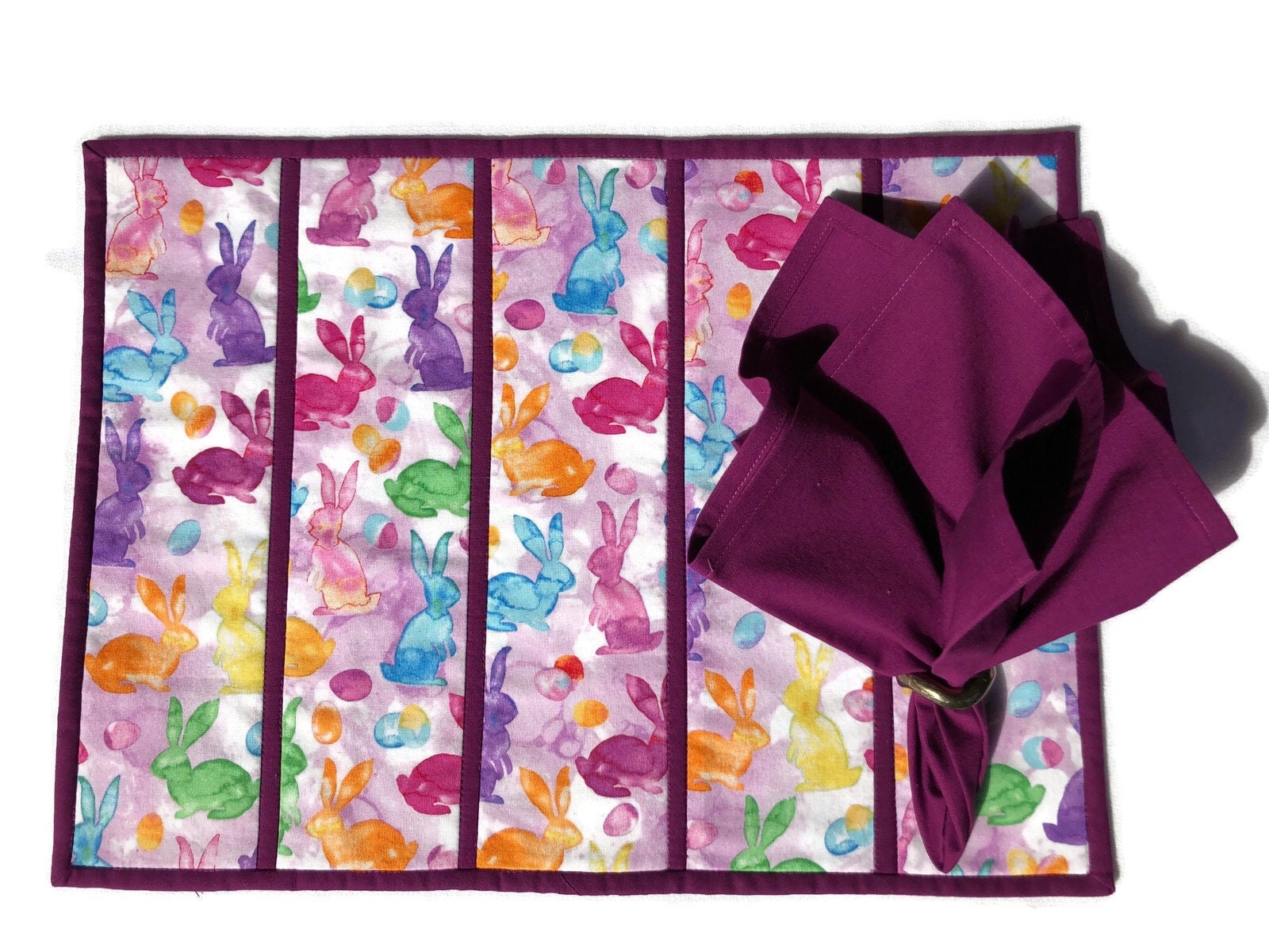 Easter Bunny Rabbit Placemats, Easter Placemats,Sold in Sets of 2