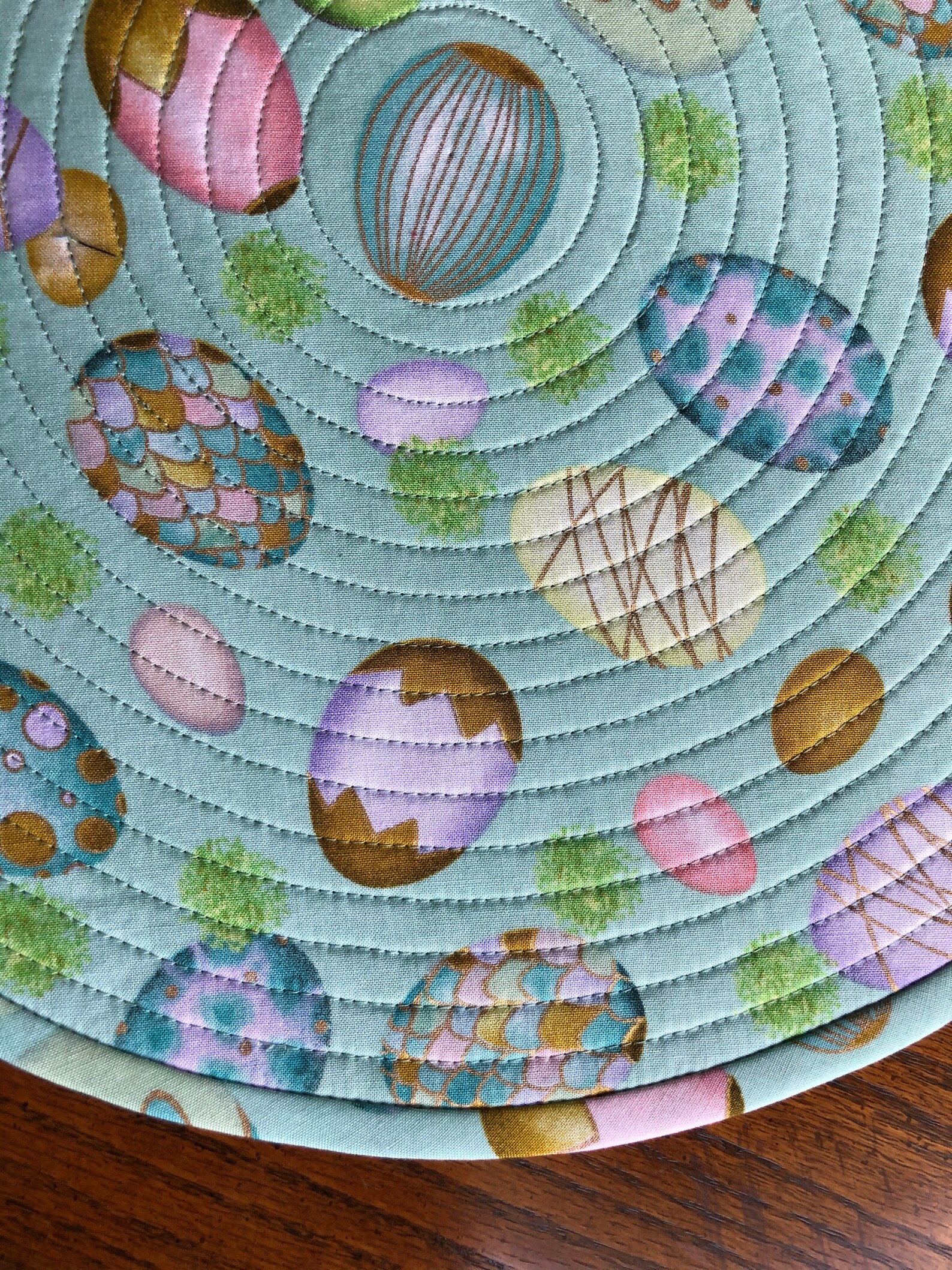Easter Egg Placemats Painted Easter Eggs Golden Eggs Round Etsy