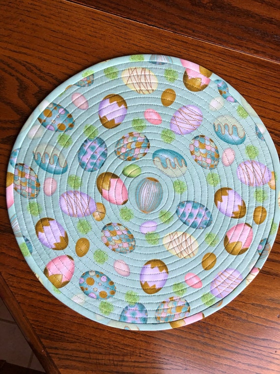 Easter Egg Placemats Painted Easter Eggs Golden Eggs Round Etsy
