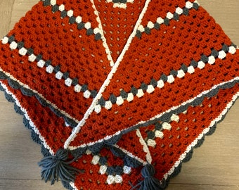Crochet Granny Square Shawl - Crochet Granny Square Scarf - Crochet Shawl - Crochet Scarf