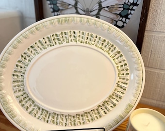 Antique Green and White Platter
