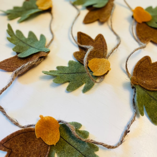 Felt Leaf Garland Etsy
