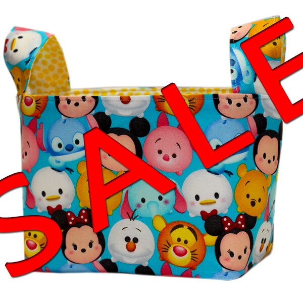 SALE! Bedroom Storage-Storage Bin-Storage Basket-Bedroom Organizer-Fabric Bin-Tsum Tsum Basket-Inspired by Disney Storage Bin