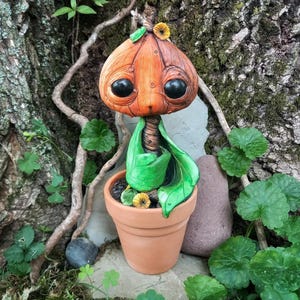 Cute Creature Pumpkin Sculpture