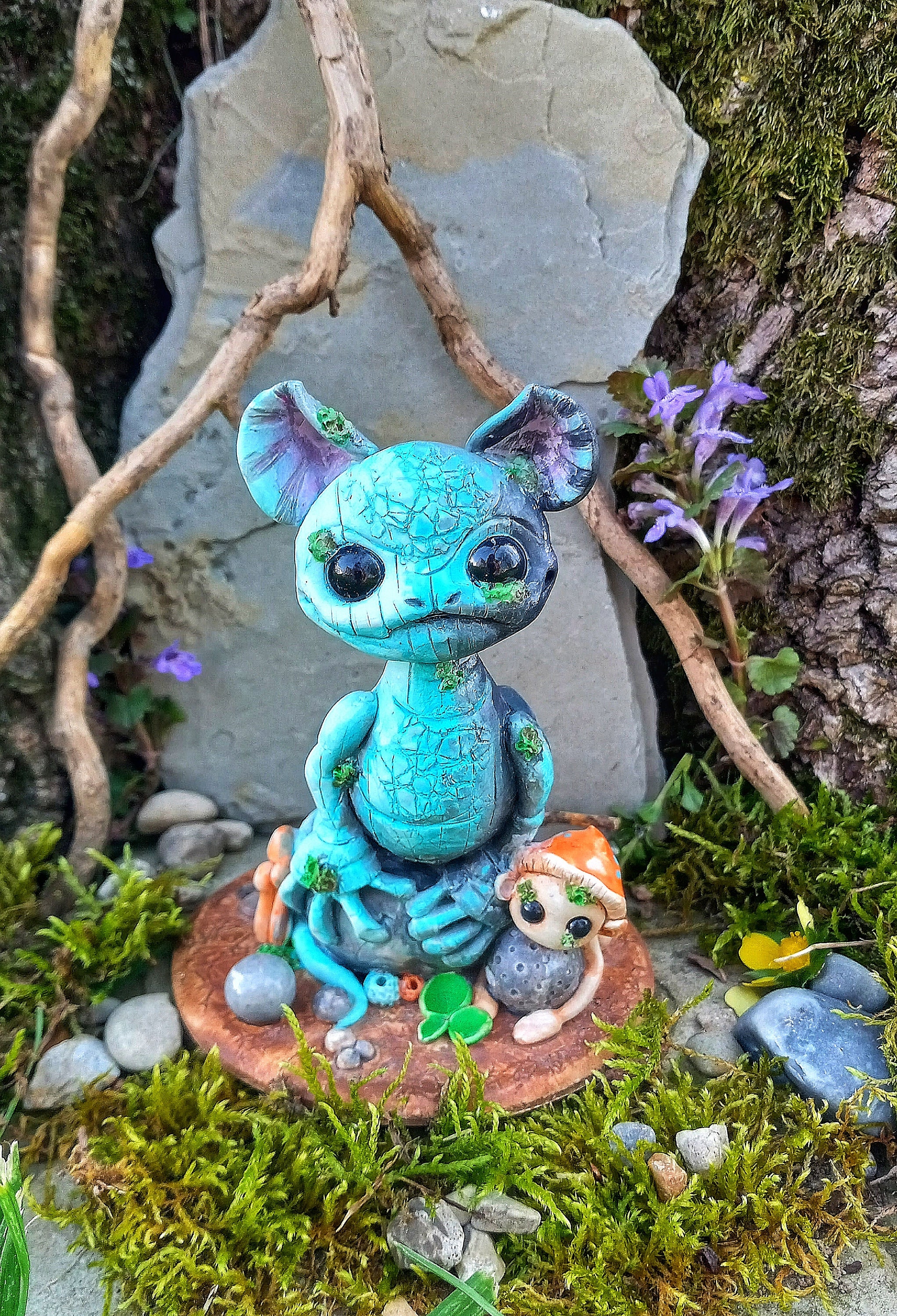Cute Baby Magical Dragon Pet Sculpture Forest creature