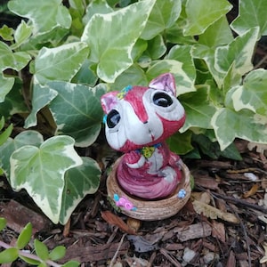 Foxy Fox Sculpture Wildlife Clay Creature Woodland Animal