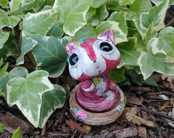 Foxy Fox Sculpture Wildlife Clay Creature Woodland Animal