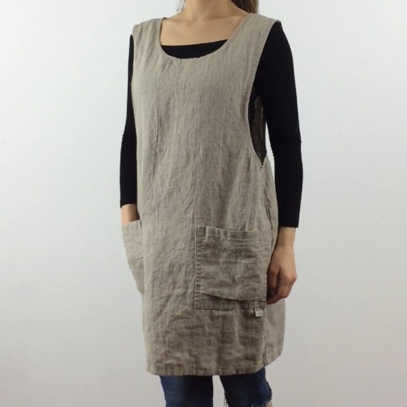 Linen Smock Dress / Apron Dress Etsy