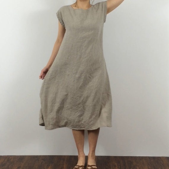 Flared Linen TShirt Dress / Swing / Loose Etsy