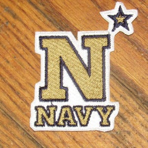 Navy Midshipmen Sewn/Iron-on 3&quot; (Gold/Navy) Patches