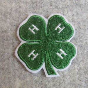 4-H Embroidery Patches Sewn/Iron on 2.8&quot; X 2.9&quot;