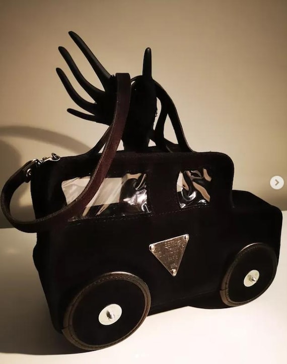Vintage 80s Betty Dumoulin Paris Purse Black Vintage Car lovers.