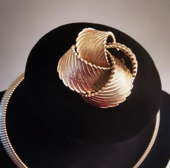 1960s Grosse, Germany, Gold Love Knot Brooch, Signed 1967, Grosse, Made in Germany.