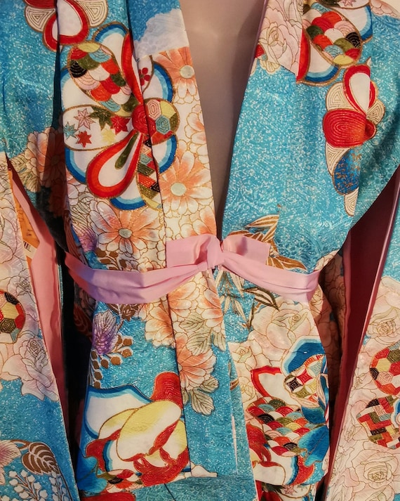 Vintage 70s Colourful Kimono Robe