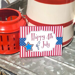 4th of July Tags, 4th of July Party Decorations, Happy 4th of July, Party Printables, Red, White, and Blue, Stars & Stripes, Digital Tags