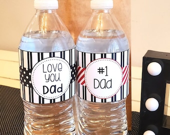 Glücklicher Vatertag Wasserflaschenetiketten, Vatertag Getränkeetiketten, glücklicher Vatertag Party Dekor, Vatertag Dekorationen, Papa Printables