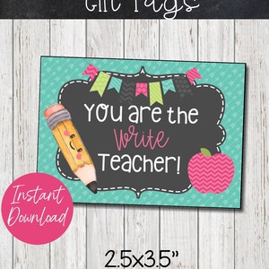Sie sind der Schreiber-Lehrer Geschenkanhänger für Lehrer Anerkennungswoche, Geschenkanhänger zum letzten Tag der Schule, Geschenkideen für Lehrer, druckbare Geschenkanhänger