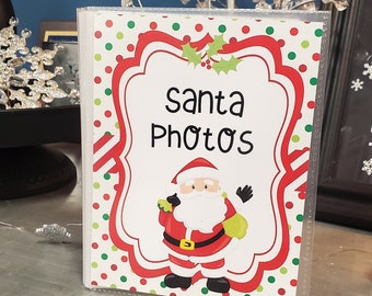 4x6 Santa Photo Album, 5x7, 8x10 Personalized Christmas Photo Book, Yearly Santa Photos Keepsake, 48 Photos, Family Memories, Memory Book
