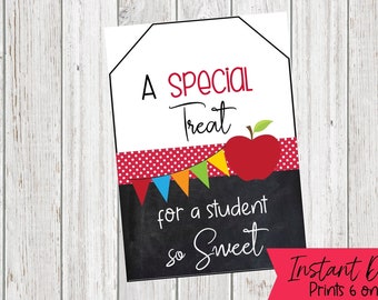 Studenten Geschenkanhänger für den letzten Tag der Schule, ein besonderer Leckerbissen für einen Schüler So süße druckbare Geschenkanhänger, Ende des Schuljahres Studentenanhänger