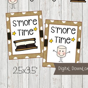 S&#39;more Time printables-S&#39;mores-Roasting Marshmallows-S&#39;mores Printables-Outdoor Party-S&#39;mores Stand-S&#39;mores Decorations-Digital Download