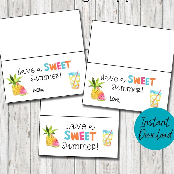 Have a Sweet Summer Bag Topper, Pineapple Treat Bag Topper for the Last Day of School, End of School Year Bag Topper, Summer Bag Topper