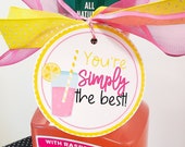 You're Simply the Best Gift Tags for Teachers or Parents, End of School Year Gift Tags, Teacher Gift Tags, Parent Gift Tags, Lemonade Tags