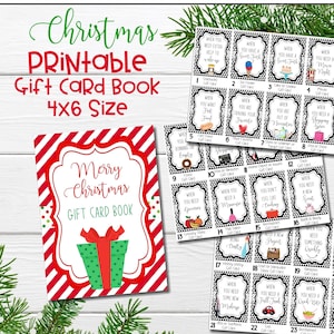 Weihnachtsgeschenkkartenbuch Printables, 4x6 Geschenkkartenhalter, Geburtstagsgeschenk für Jugendliche, Collegegeschenk, Bauen Sie Ihr eigenes BYO Geschenkkartenbuch