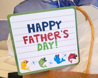 Happy Father's Day Gift Tags, Fish Gift Tags, Father's Day Gift Ideas, Dad Gifts, Digital Download, Printable Father's Day Tags