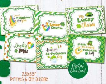 St. Patrick's Day Gift Tags, You Are My Lucky Charm, Printable Gift Tags, Happy St. Patrick's Day, Lucky, Digital Download, Green Clover