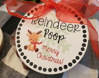 Reindeer Poop Christmas Gift Tag, Printable Christmas Tag, Whoppers Candy Bag Topper, Digital Download, Christmas BagTopper