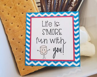 Life is S'more Fun With You printable tags-Summer Tags-S'mores-Printable Gift Tags-Digital Download-Summer Fun-Gift Ideas-S'mores Bar