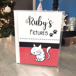 Cat Photo Album, Pet Photo Book, Kitten Photo Album, Family Memories, 4x6, 5x7, 8x10 Vinyl Photo Album, Pet Photo Book, Cats Album
