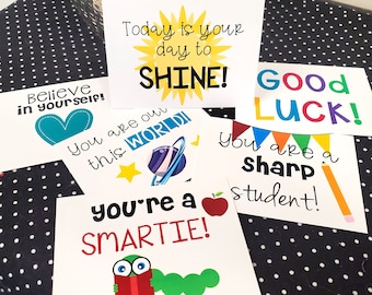 Lunchbox Notes for Students, Student Motivational Notes, End of Year Testing Good Luck Notes, Digital Download, Student Notes, Motivation