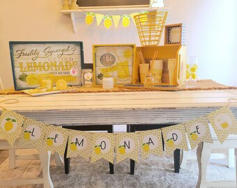 Lemonade Banner-Lemonade Printable Banner-Lemonade Stand Banner-Digital Download-Summer Printables-Lemon Banner-Lemonade Stand-Banners