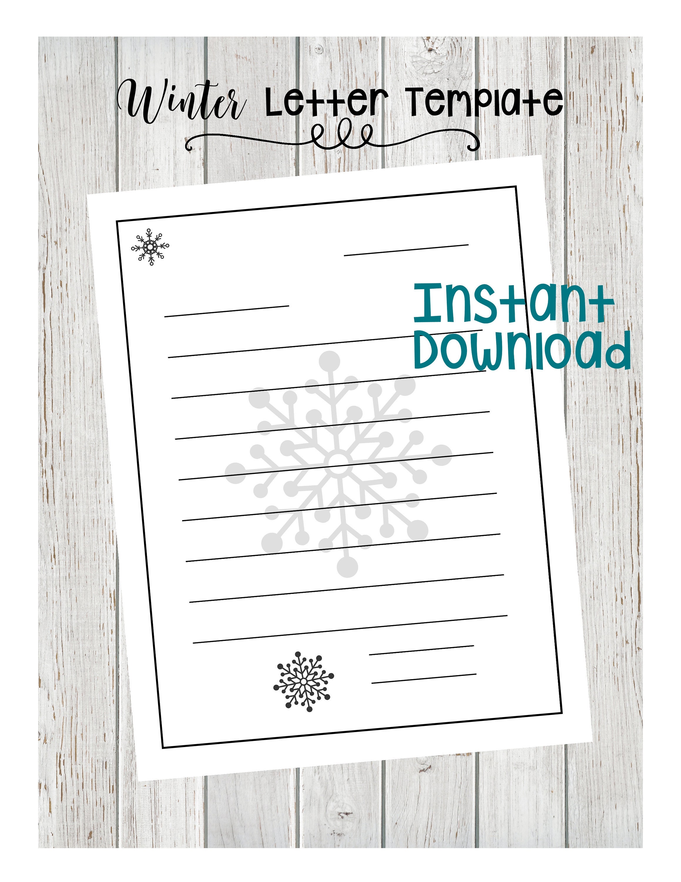 Letter Template-winter Letter Template-winter Stationary-writing  Letters-school Printable-winter Notes-winter Letters for Kids-snowflakes -   Australia