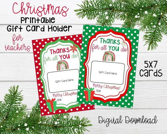 Christmas Gift Card Holders Printable Gift Card Holders for | Etsy