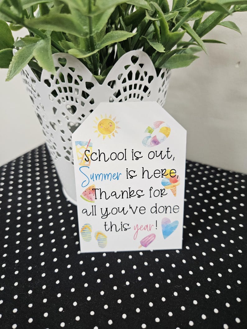 End of School Year Gift Tags for Teachers, Printable Gift Tags, Teacher ...