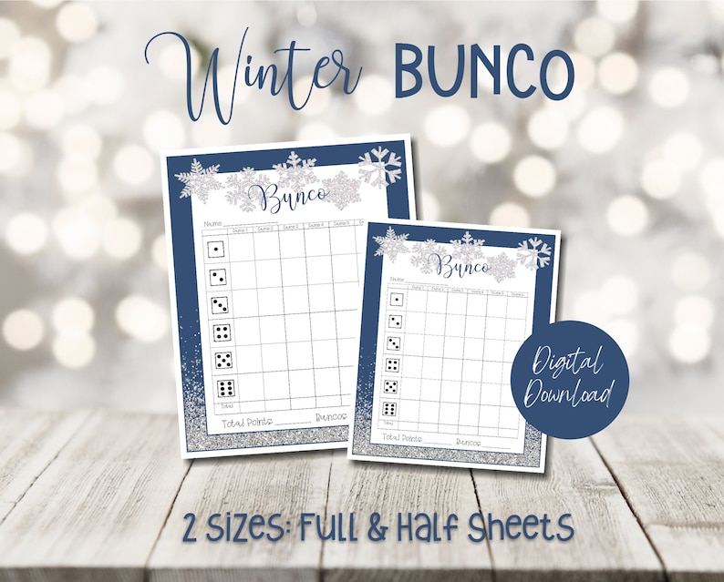 January Bunco Score Card Winter Bunco Printables Winter - Etsy