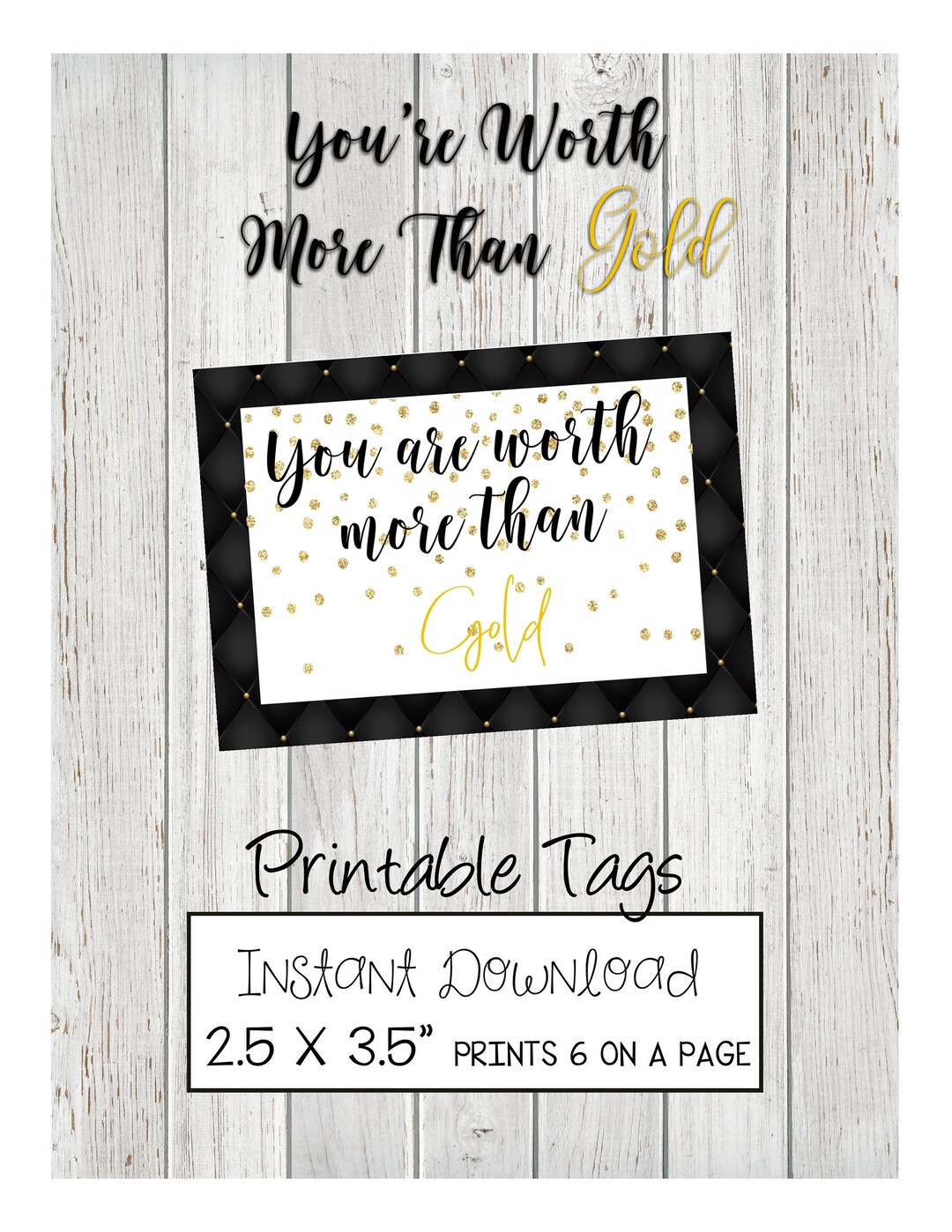 You Are Worth More Than Gold Gift Tags, St. Patrick's Day Printable ...