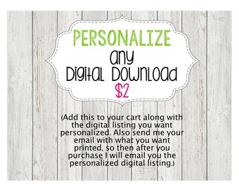 Personalize a Digital Listing