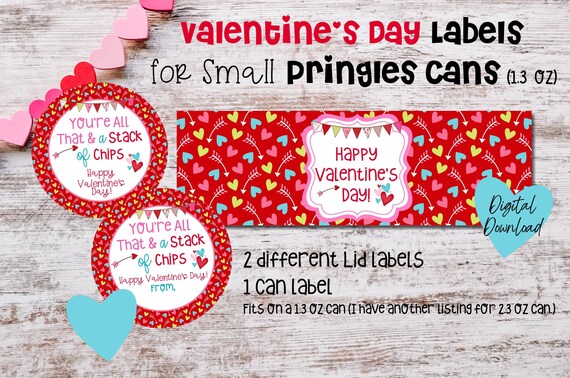 Small Pringles Can Valentines Labels Valentine Labels for | Etsy