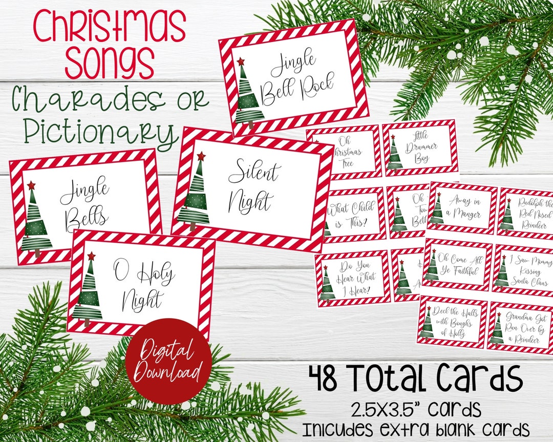 Christmas Songs Game Printable Chrismtas Games Christmas - Etsy