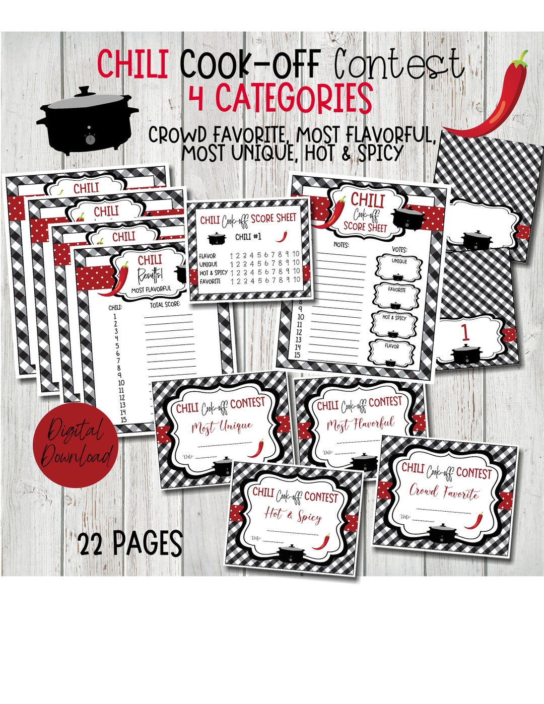 Chili Contest With 4 Categories, Chili Cookoff Contest, Chili Contest