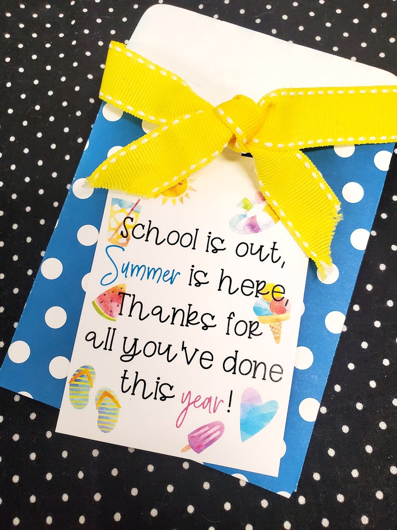 End of School Year Gift Tags for Teachers, Printable Gift Tags, Teacher ...