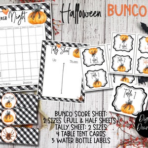 Halloween Bunco Night Score Cards Bundle, Halloween Bunco Printables, Halloween Bunco Worksheets, October Bunco, Pumpkin Bunco Game Night