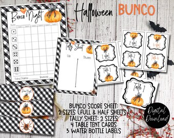 Halloween BUNCO Printable Bundle Score Cards Tally Sheets - Etsy